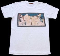 画像2: 90s 日本製 浮世絵 相撲 力士 アート コットンTシャツ 白 M (2)