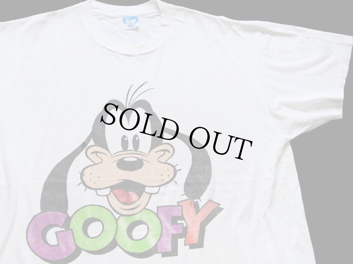 画像1: 80s USA製 Disneyディズニー GOOFY グーフィー コットンTシャツ 白 XXL★特大 (1)