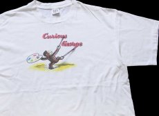 画像1: 90s USA製 Curious George おさるのジョージ コットンTシャツ 白 XL (1)