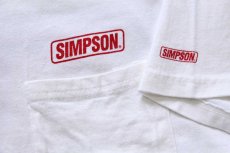 画像4: 90s Hanes SIMPSONシンプソン ビッグロゴ コットン ポケットTシャツ 白 L (4)