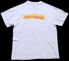 画像2: 90s Hanes NISSANニッサン Life is a journey. Enjoy the ride. 両面プリント コットンTシャツ 白 L (2)