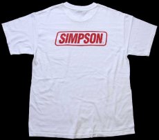 画像1: 90s Hanes SIMPSONシンプソン ビッグロゴ コットン ポケットTシャツ 白 L (1)