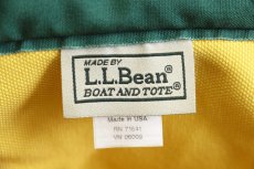 画像3: 00s USA製 L.L.Bean BOAT AND TOTE JLE 刺繍 カラー キャンバス トートバッグ ジップトップ 黄×緑 XL★エクストララージ (3)