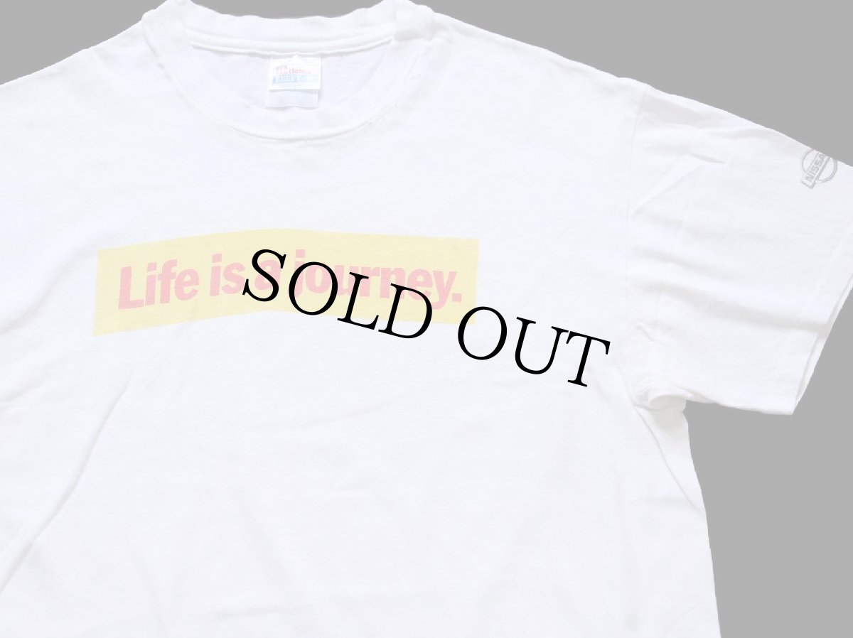 画像1: 90s Hanes NISSANニッサン Life is a journey. Enjoy the ride. 両面プリント コットンTシャツ 白 L (1)