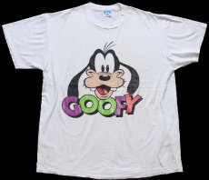 画像2: 80s USA製 Disneyディズニー GOOFY グーフィー コットンTシャツ 白 XXL★特大 (2)