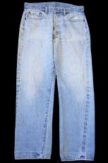 画像2: 80s USA製 Levi'sリーバイス 501 66後期 ダメージ リペア デニムパンツ w33 (2)