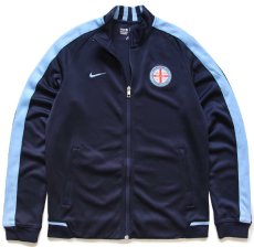 画像1: NIKEナイキ MELBOURNE CITY FOOTBALL CLUB パッチ付き トラックジャケット 紺×水色 M★ジャージ (1)