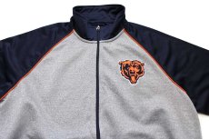 画像3: NFL CHICAGO BEARS ロゴ刺繍 ツートン 切り替え トラックジャケット 霜降りグレー×紺 L★ジャージ (3)