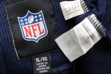 画像4: NFL SEATTLE SEAHAWKS ロゴ刺繍 ツートン 切り替え ニット トラックジャケット 紺×グレー XL★ジャージ (4)