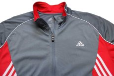 画像3: adidasアディダス パフォーマンス ロゴ ツートン トラックジャケット グレー×赤 XL★ジャージ (3)