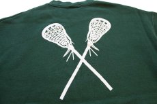 画像3: 90s USA製 Leeリー WILLIAM&MARY 10 LACROSSE 三段中抜き 両面プリント スウェット 緑 L (3)