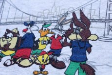 画像4: 90s USA製 WARNER BROS LOONEY TUNES ワイリーコヨーテ キャラクター SAN FRANCISCO スウェット 杢ライトグレー XL (4)