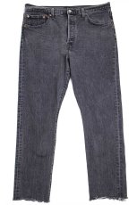 画像2: Levi'sリーバイス 501 S カットオフ ストレッチ 先染め ブラック デニムパンツ w32★SDP2874 (2)