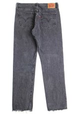 画像3: Levi'sリーバイス 501 S カットオフ ストレッチ 先染め ブラック デニムパンツ ペンキ飛び w28★SDP2903 (3)