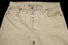 画像4: キシコ製 Levi'sリーバイス 501 後染め カラーデニムパンツ グレーカーキ w33 L32★SDP2805 (4)