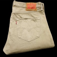 画像1: キシコ製 Levi'sリーバイス 501 後染め カラーデニムパンツ グレーカーキ w33 L32★SDP2805 (1)