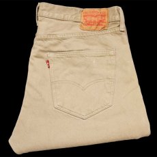 画像1: Levi'sリーバイス 501 ペンキ飛び 後染め カラーデニムパンツ グレーカーキ w36★SDP2815 (1)