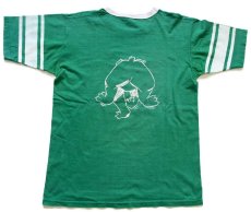 画像3: 70s PROVO ブルドッグ 両面プリント コットン フットボールTシャツ 緑 フェード L (3)