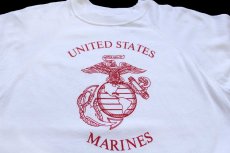 画像3: 80s Hanes UNITED STATES MARINES USMC ロゴ スウェット 白 L (3)