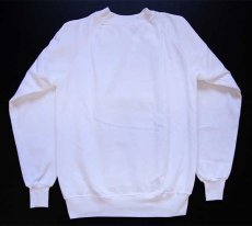 画像2: 90s USA製 Hanes NOT T.R.O.L.L.DUDE トロール 蛍光プリント スウェット 白 S (2)