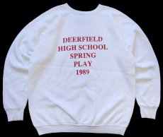 画像2: 80s New York News DEERFIELD HIGH SCHOOL SPRING PLAY 1989 両面プリント スウェット 白 (2)