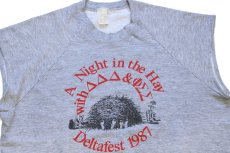 画像3: 80s USA製 A Night in the Hay Deltafest 1987 フラタニティ ノースリーブ スウェット カスタム 杢グレー XL (3)