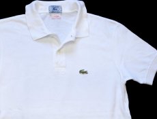 画像3: 80s IZOD LACOSTE ラコステ ワンポイント コットン 鹿の子 ポロシャツ 白 1/2 PATRON (3)