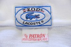 画像4: 80s IZOD LACOSTE ラコステ ワンポイント コットン 鹿の子 ポロシャツ 白 1/2 PATRON (4)