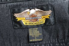 画像5: 00s HARLEY-DAVIDSON ハーレー ダビッドソン ロゴ刺繍 ブラック デニムシャツ L (5)