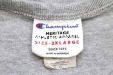 画像5: Championチャンピオン×Timberlandティンバーランド ビッグロゴ コットン 長袖Tシャツ 杢グレー 2XL★特大 (5)