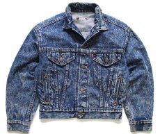 画像1: 80s USA製 Levi'sリーバイス 57514 ケミカルウォッシュ デニムジャケット 4ポケット ボーイズM★アシッド (1)