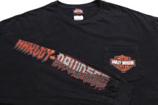 画像3: HARLEY-DAVIDSON ハーレー ダビッドソン LAS VEGAS ダイス トランプ 両面&袖プリント コットン ポケット付き 長袖Tシャツ 黒 2XL★特 (3)