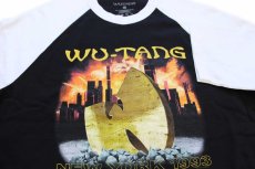 画像3: WU-TANG NEW YORK 1993 ツートン 七分袖 コットン ラグランTシャツ 黒×白 XL (3)