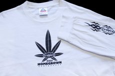 画像3: 00s メキシコ製 tropics MAUI HOMEGROWN SURFBOARDS ガンジャ 両面&袖プリント コットン 長袖Tシャツ 白 2XL★特大 (3)