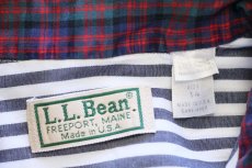 画像4: 80s USA製 L.L.Bean 比翼 ストライプ コットンシャツ 薄黒×白 14 (4)