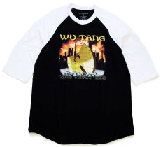 画像1: WU-TANG NEW YORK 1993 ツートン 七分袖 コットン ラグランTシャツ 黒×白 XL (1)