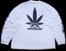 画像2: 00s メキシコ製 tropics MAUI HOMEGROWN SURFBOARDS ガンジャ 両面&袖プリント コットン 長袖Tシャツ 白 2XL★特大 (2)