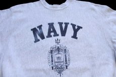 画像3: 90s USA製 MV SPORT NAVY U.S.NAVAL ACADEMY リバースウィーブ スウェット ボロ 杢ライトグレー XXL★特大 (3)