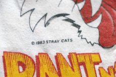 画像6: 80s USA製 STRAY CATS ストレイキャッツ 両面プリント 七分袖 ラグラン バンドTシャツ 白×黒 M (6)