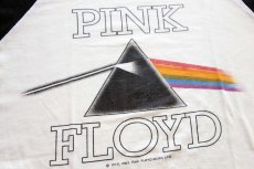 画像4: 80s USA製 PINK FLOYDピンクフロイド 七分袖 ラグラン バンドTシャツ 白×黒 M (4)