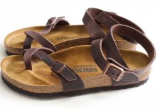 画像2: ドイツ製 BIRKENSTOCKビルケンシュトック Yara ヤラ レザー サンダル ダークブラウン 37/24 (2)