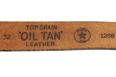 画像4: 80s USA製 TOP GRAIN OIL TAN レザーベルト 黒 32 (4)