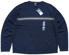 画像2: デッドストック★90s カナダ製 DOCKERSドッカーズ ライン入り コットンニット セーター 濃紺 L★Levi'sリーバイス (2)