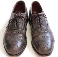 画像1: USA製 Allen Edmonds アレンエドモンズ Strand ストレートチップ レザーシューズ グレーブラウン 8.5 3E★革靴 (1)