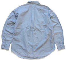 画像2: 00s ラルフローレン CLASSIC FIT ワンポイント ボタンダウン コットンシャツ ブルーグレー L (2)