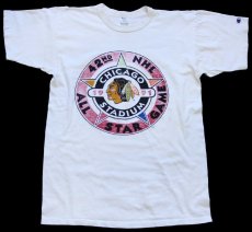 画像2: 90s USA製 Championチャンピオン NHL ALL STAR GAME 1991 コットンTシャツ ボロ 白 L (2)