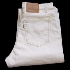 画像1: 90s USA製 Levi'sリーバイス 550 カラーデニムパンツ 生成り w34 L34 (1)