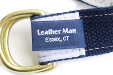 画像5: Leather Man ロブスター柄 テープ コットン リングベルト ネイビー L (5)