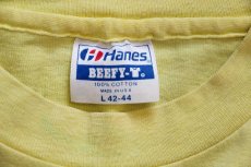 画像5: 80s USA製 Hanes Senior Farewell Week Glassboro State College 胸&袖プリント コットン 長袖Tシャツ 薄黄 L (5)