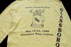 画像3: 80s USA製 Hanes Senior Farewell Week Glassboro State College 胸&袖プリント コットン 長袖Tシャツ 薄黄 L (3)